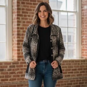 Women's Black and Gray Cardigan